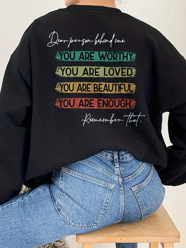 Rhiannon Inspirational Quote Print Casual Sweatshirt