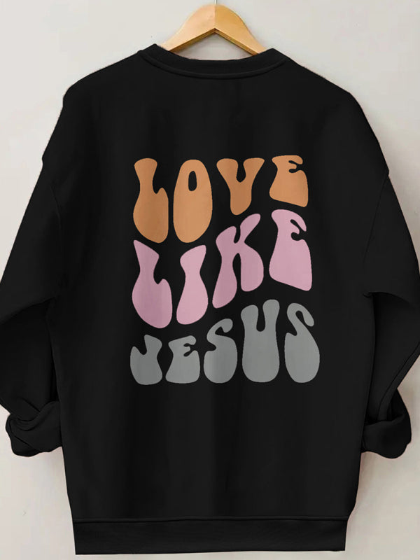 Marsha Women's Love Like Letter Print Crew Neck Sweatshirt