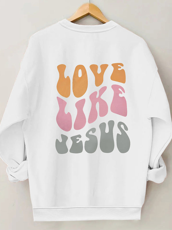 Marsha Women's Love Like Letter Print Crew Neck Sweatshirt