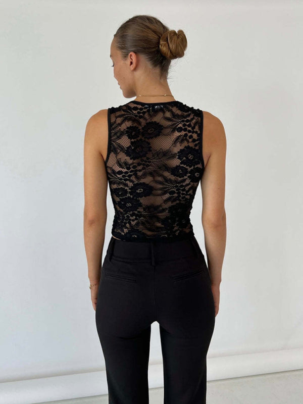 Salome New Sexy Slim Fit Sleeveless Lace Tank Top T-Shirt