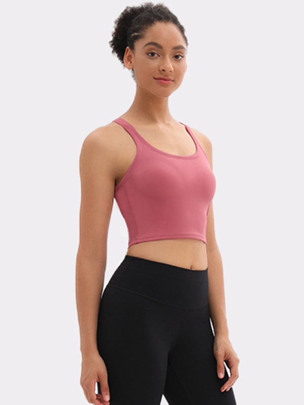 Aubrie Yoga Vest With Chest Pads Antibacterial Nude Sports Bra All-In-One Beautiful Back Bra