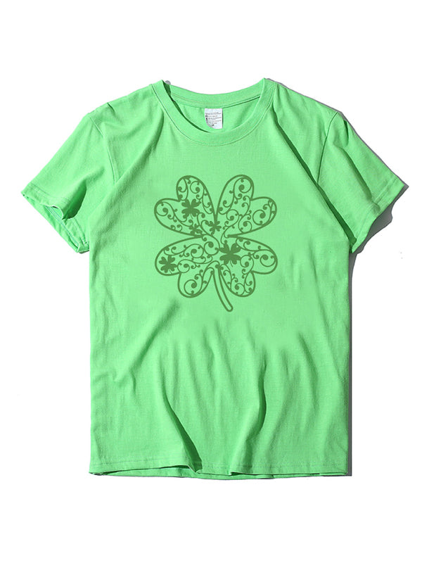 Olivia Women's Shamrock Print Short Sleeve T-Shirt