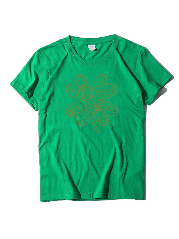 Olivia Women's Shamrock Print Short Sleeve T-Shirt