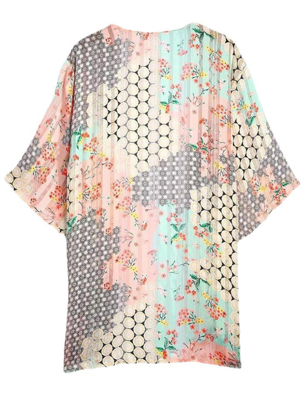 Sarahi Floral Cardigan Short-Sleeved Chiffon Sun Protection Clothing