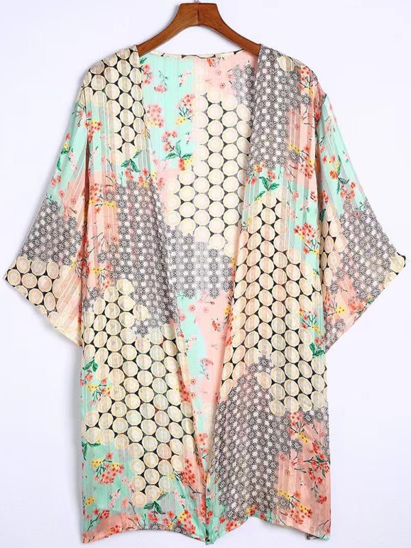 Sarahi Floral Cardigan Short-Sleeved Chiffon Sun Protection Clothing