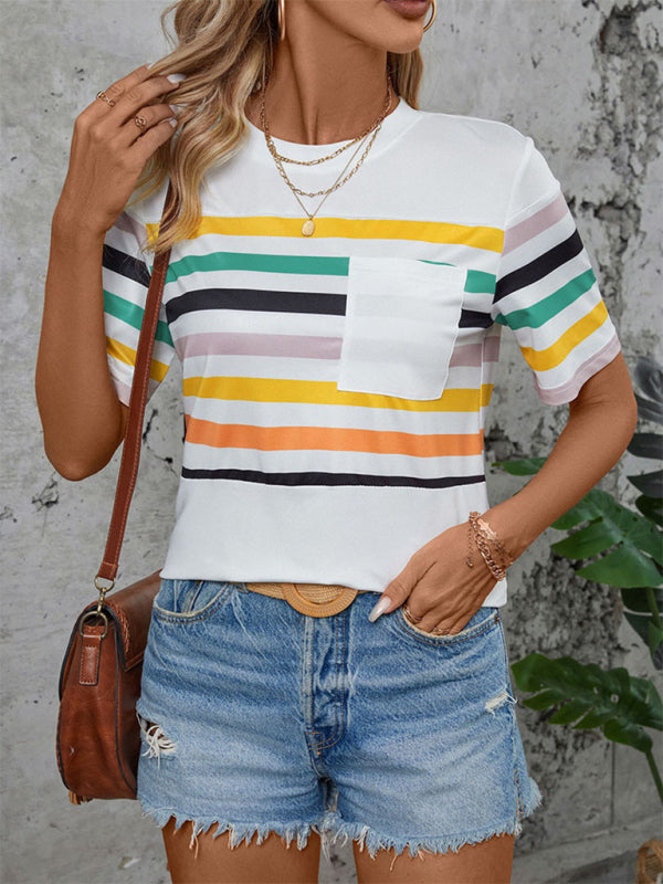 Paige Women's Color Striped Short Sleeve T-Shirt