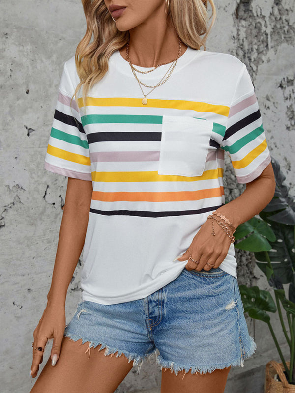 Paige Women's Color Striped Short Sleeve T-Shirt