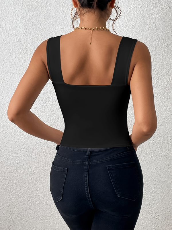 Olivine New Camisole Wide Shoulder Strap Sexy Slim Hot Girl Sleeveless Top