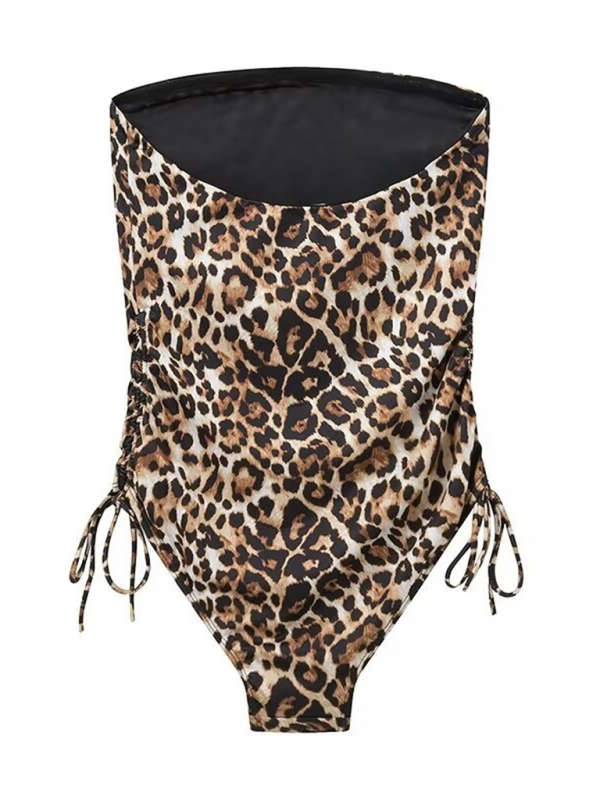 Janiyah Women's Animal Print Slim Fit Bandeau One-piece Swimsuit