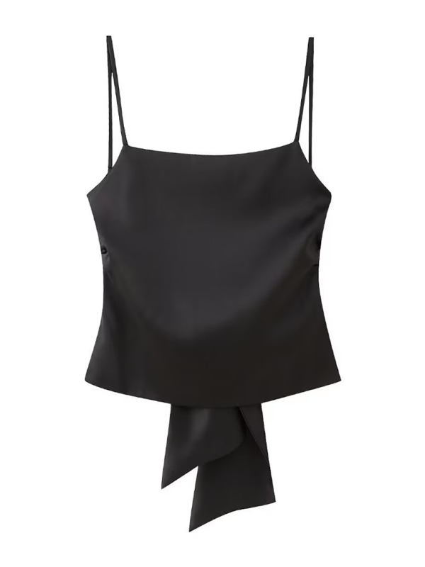 Odette Women's Satin Camisole Top With Bow On The Back