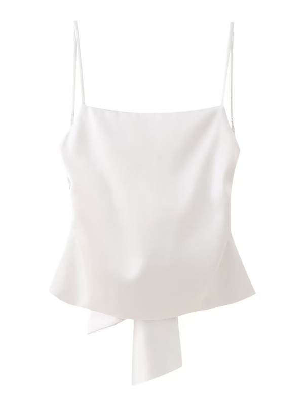 Odette Women's Satin Camisole Top With Bow On The Back