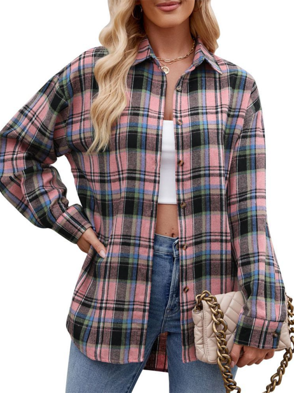 Laramie New Casual Fashion Street Loose Plaid Shirt