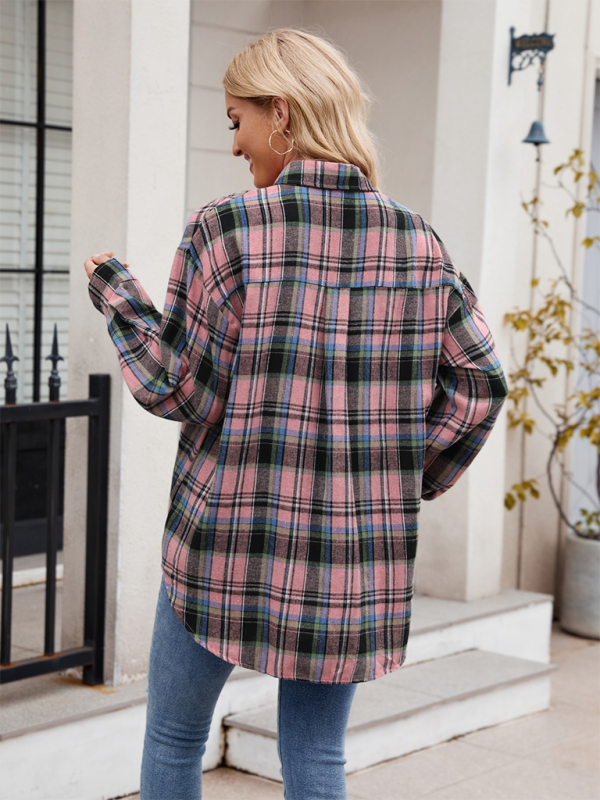 Laramie New Casual Fashion Street Loose Plaid Shirt