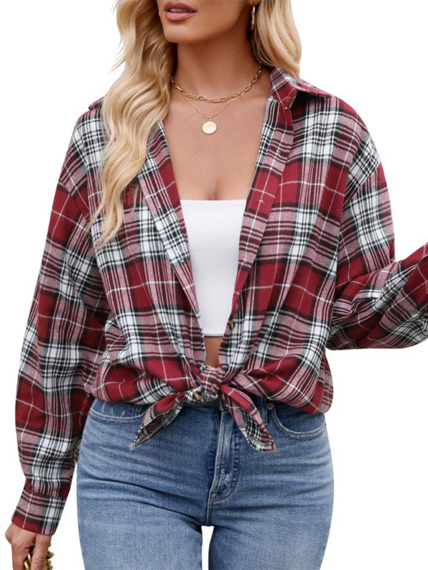 Laramie New Casual Fashion Street Loose Plaid Shirt