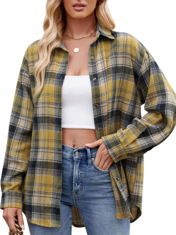 Laramie New Casual Fashion Street Loose Plaid Shirt