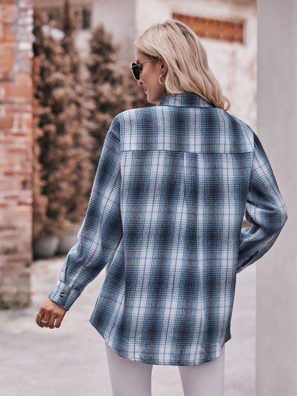 Lailani Women's Casual Fashion Oversize Loose Plaid Shirt