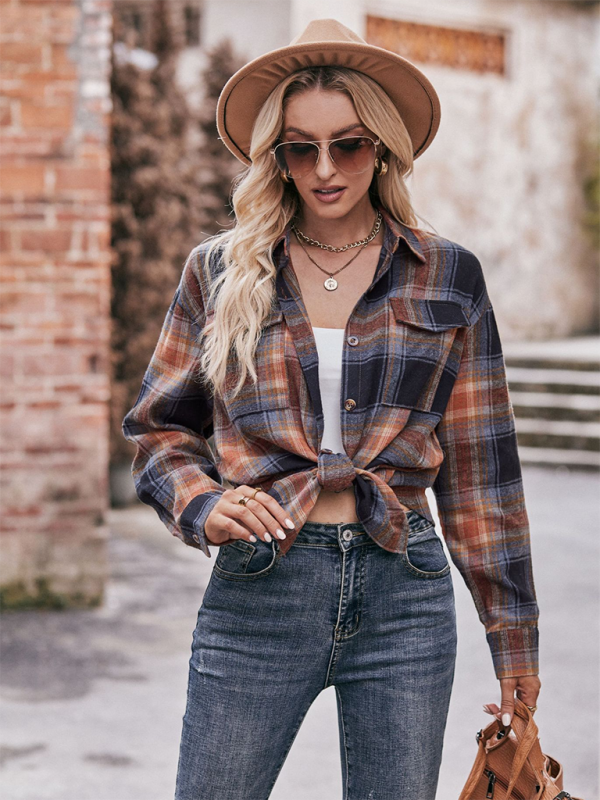 Lailani Women's Casual Fashion Oversize Loose Plaid Shirt