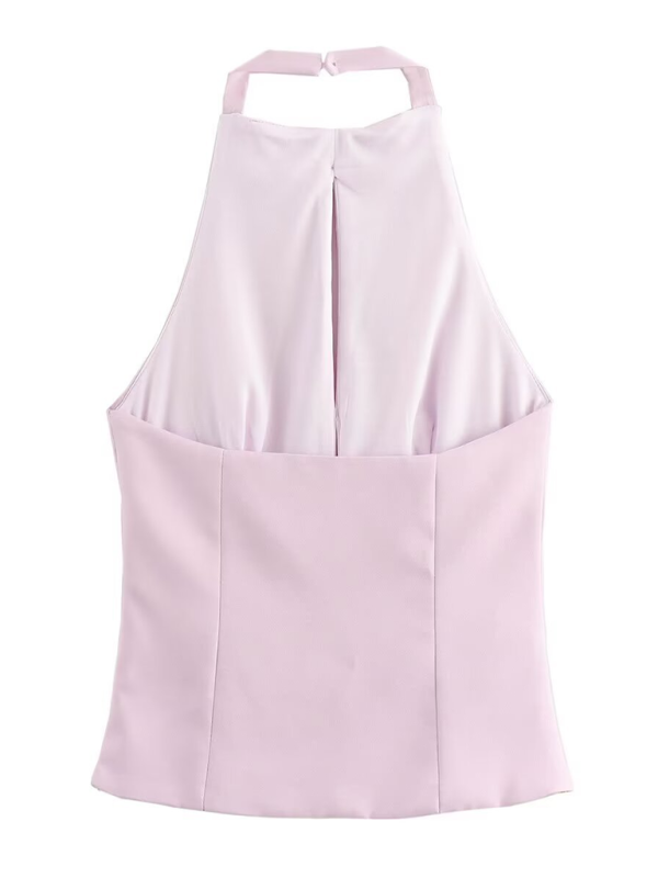 Faith New Fabric Bowknot Halter Neck Vest Top