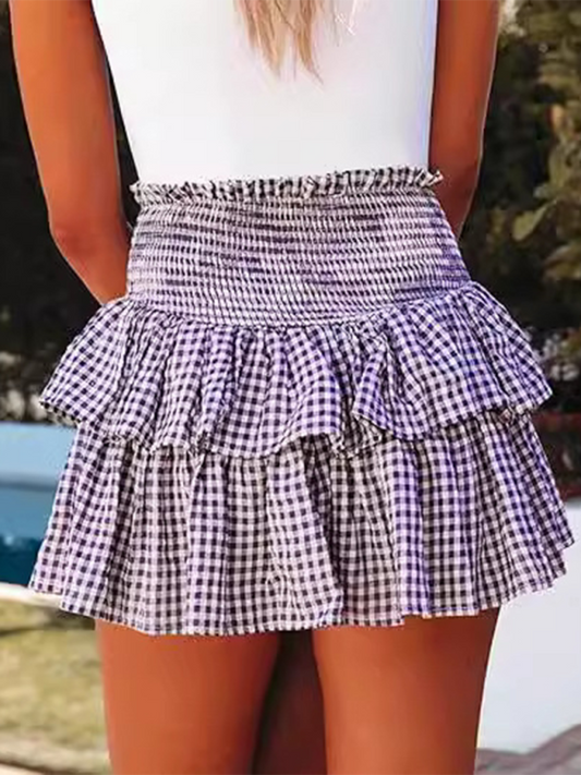 Macie Cake Plaid Short Skirt With High Waist Short Skirt Y2k Hot Girl Fashion Short Skirt