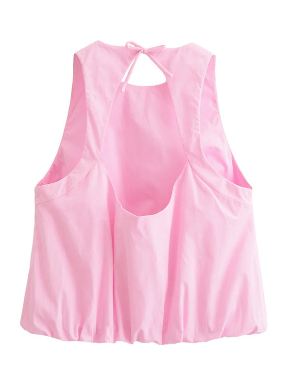 Margaux Balloon Top Pink Sleeveless Hottie Tank Top