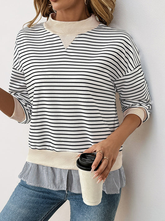 Tameka Casual Round Neck Striped Two-Piece Top