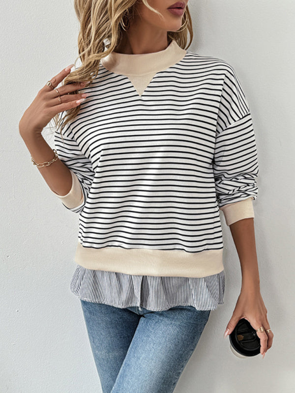 Tameka Casual Round Neck Striped Two-Piece Top