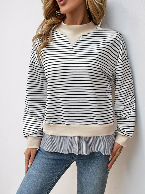 Tameka Casual Round Neck Striped Two-Piece Top