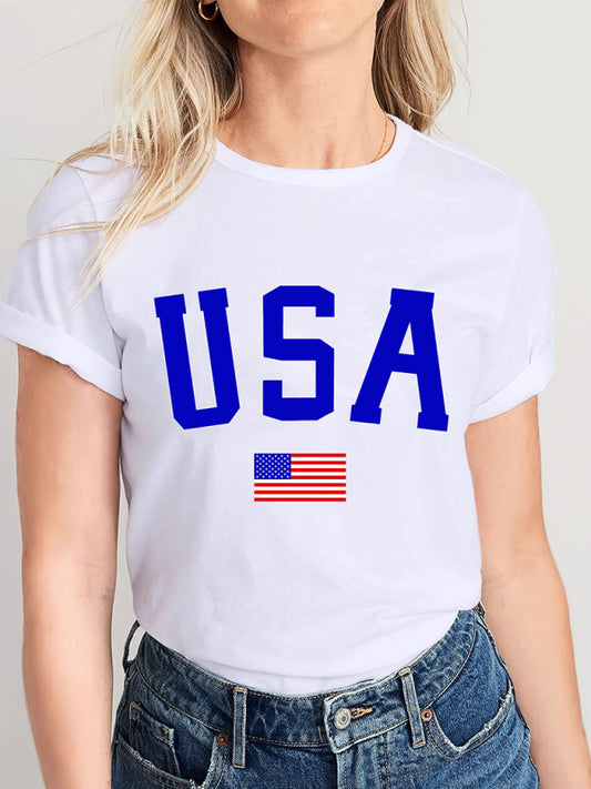 Katherine Women's USA Graphic Slim Fit T-shirt