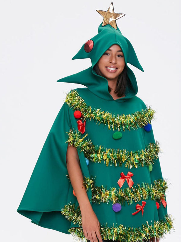 Rebecca Holiday Costume Hooded Christmas Tree Cape