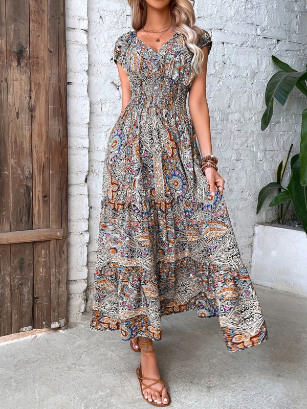 Athena Summer New Temperament Fashion High Waist Bohemian Dress